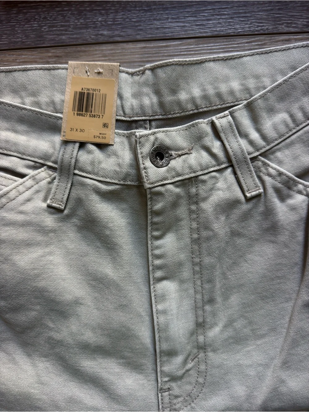 Levi's 568 Loose Carpenter Double Knee Pants Gray Men's  (31x30) NWT